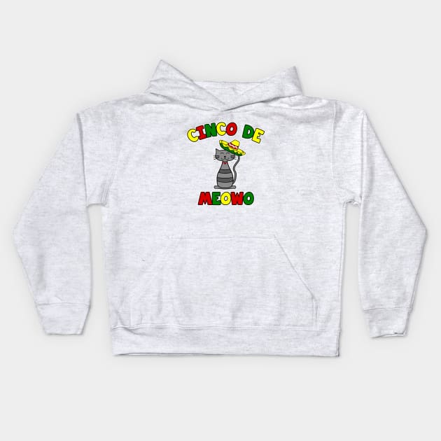 Cinco De Meowo Kids Hoodie by LunaMay